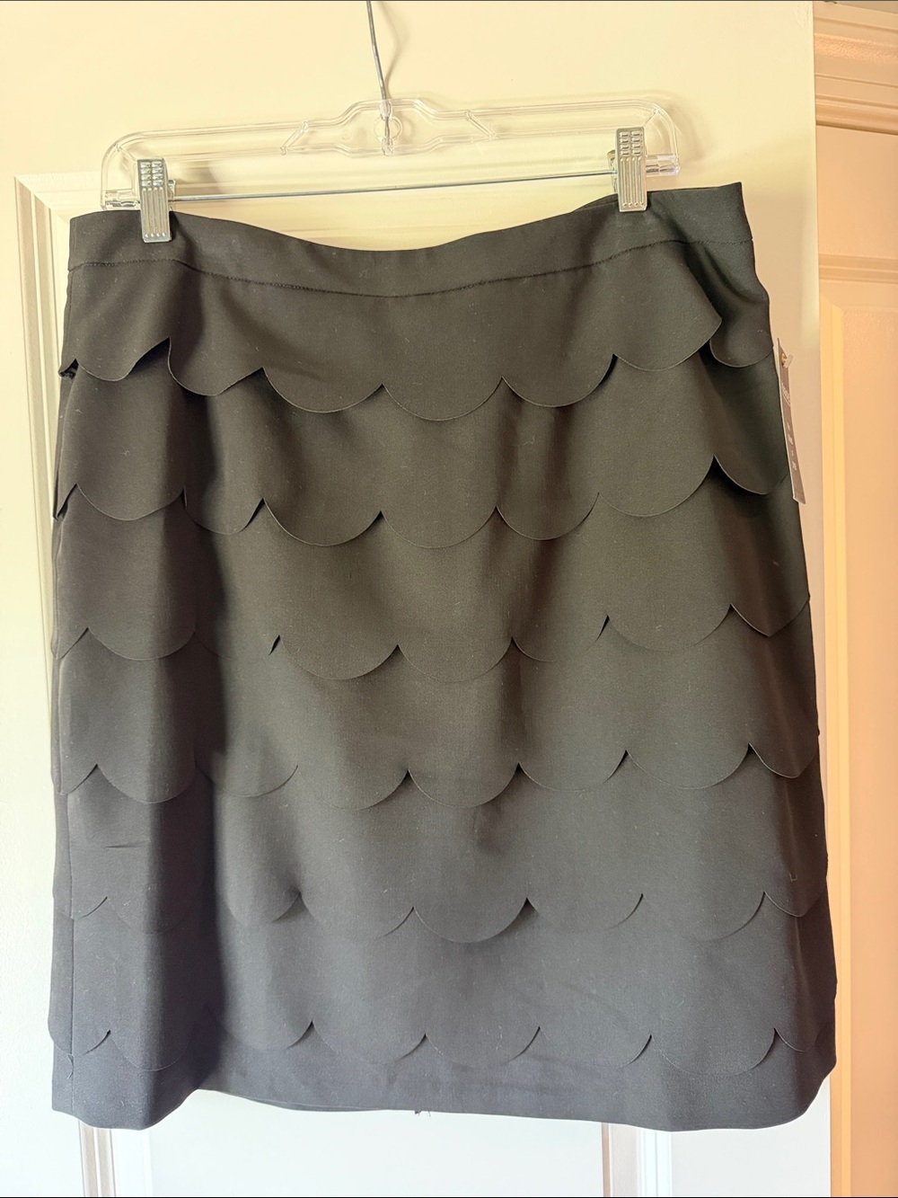 Zac & Rachel Black Scallop-Tier Professional or Evening Skirt